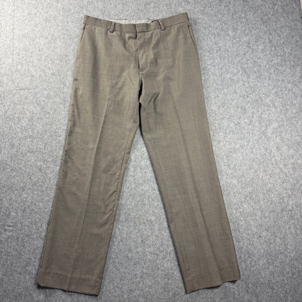 Banana Republic Dress Pants 38x33 Classic Fit Textured Wool Blend Brown Textured